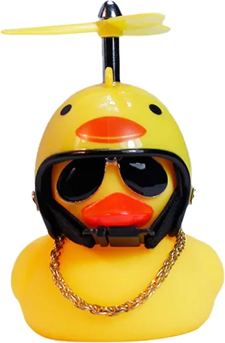 Miniatura 20 de wonuu Decoración de pato de goma para automóvil, lindo pato amarillo con hélice (piña-Y)