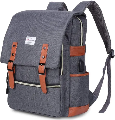 Miniatura 10 de Modoker - Mochila vintage para laptop, para mujeres y hombres, mochila para la escuela y la universidad