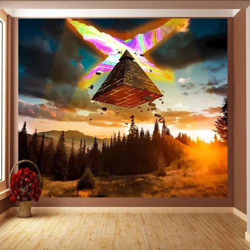 Miniatura 10 de Ine Ive Tapiz de naturaleza del bosque, Gravity Falls Tapiz de dibujos animados 40x30 pulgadas Fantasía Naturaleza Paisaje Decoración de pared