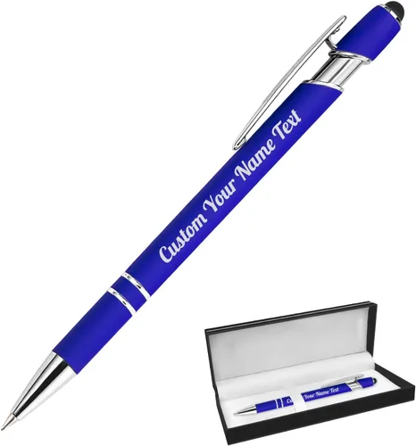 Miniatura 114 de Bolígrafo personalizado, 1 unidad, bolígrafo personalizado con logotipo de mensaje de nombre comercial grabado, lápiz digital de tinta negra suave