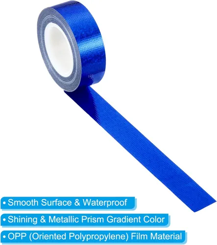 Miniatura 3 de PATIKIL Cinta brillante con purpurina de 0.591 in x 16.4 ft, 1 paquete de cintas adhesivas holográficas decorativas para manualidades, álbumes