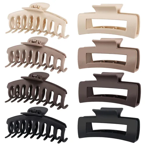 Miniatura 10 de TOCESS Paquete de 8 pinzas grandes para el cabello para mujer, pinzas grandes para cabello fino y grueso, rizado, agarre fuerte de los años 90, 4.33