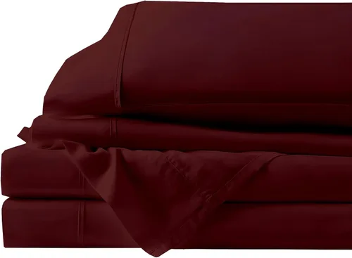 ARlinen Juego de sábanas para autocaravana (48 x 75) tamaño matrimonial 3/4, color burdeos sólido de hasta 8-10 pulgadas de profundidad, para cama