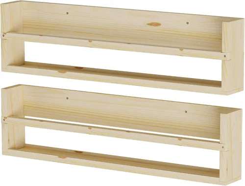 Miniatura 8 de Polynez - Estantes flotantes de 30 pulgadas para guardería y niños, juego de 2 estantes de pared multiusos sin terminar