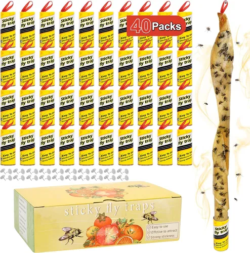 40 rollos de trampas para moscas de frutas para interiores, trampa para moscas, trampa para moscas de interior para el hogar, trampas para moscas al