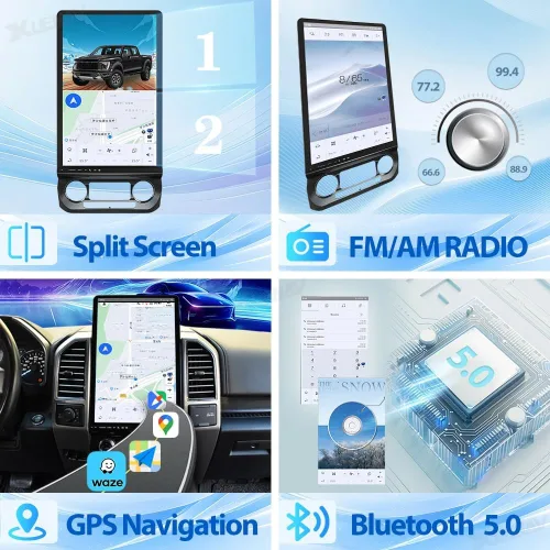 Miniatura 5 de XUENAV Radio de coche Android de 16.8 pulgadas para Ford F150 Raptor 2015 2016 2017 2018 2019 2020 2021 2022 Pantalla táctil Android Auto