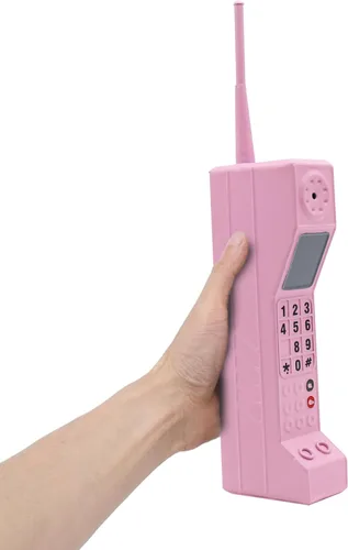 Miniatura 5 de Teléfono Falso de Utilería Retro, Teléfono de los Años 90 para el Hogar Rosa