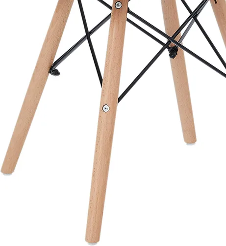 Miniatura 8 de Teamson Home Allan - Juego de 2 sillas de comedor laterales de plástico con patas de madera, color negro