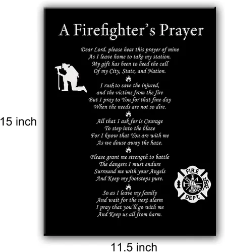 Miniatura 2 de Regalos de bomberos para mujeres y hombres, póster de oración de bomberos, lienzo para pared, listo para colgar, para decoración de oficina en casa