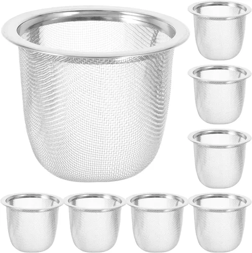 Tofficu Filtro de malla de filtro de té de acero inoxidable para té de hojas sueltas Inserto de malla fina para elaboración casera de 2.28 pulgadas