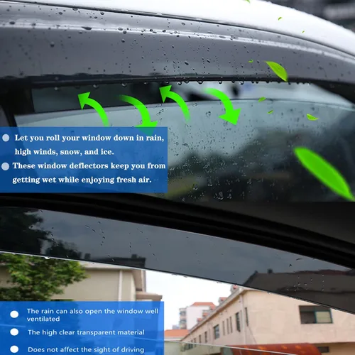 Miniatura 6 de Viseras laterales adhesivas para ventana de lluvia, deflectores de ventilación para Toyota RAV4 2019 2020 2021 2022, 4 piezas teñidas de humo