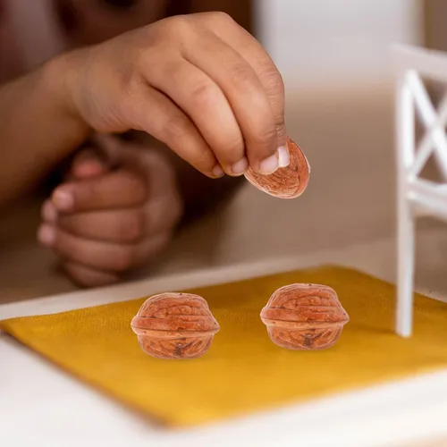 Miniatura 4 de ARTIBETTER 60 piezas de decoración de estatua para decoración de alimentos, cuenco de mesa, relleno de nueces, nuez, casa de muñecas, tuerca