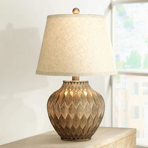 Miniatura 8 de 360 Lighting Buckhead - Juego de 2 lámparas de mesa pequeñas de estilo tradicional de 22 pulgadas de alto, urna geométrica de bronce cálido