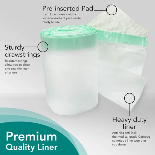 Miniatura 3 de Cleanis CareBag - Forros desechables para cómoda, superabsorbentes, a prueba de fugas y con control de olores para cubos de cómoda de noche, 60