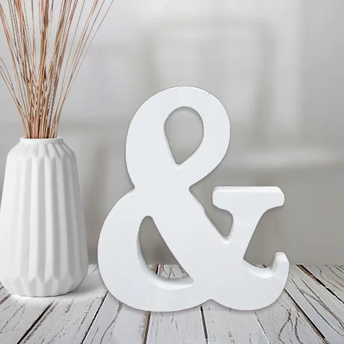 Miniatura 31 de AOCEAN Letras de madera blanca de 4 pulgadas sin terminar para decoración de pared, letras decorativas de pie en rodajas, decoración de tablero