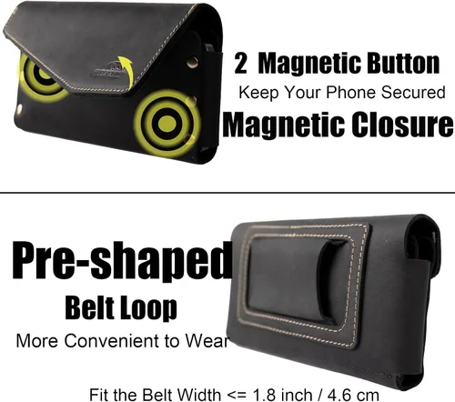 Miniatura 5 de Topstache Funda de cuero para teléfono con trabilla para cinturón para iPhone 17/17 Pro/16/16 Pro, Galaxy S25/S24 - Soporte para cinturón