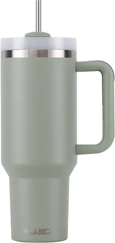 Miniatura 3 de FLASC Vaso de 40 onzas con asa y popote Vaso aislado 100% a prueba de fugas con tapa y pajilla, incluye todos los accesorios: popote de acero