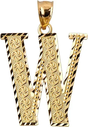 Miniatura 10 de Colgante personalizado de oro amarillo de 10 quilates con letras iniciales A-Z