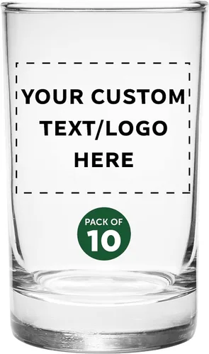 Vasos de jugo de naranja personalizados, vasos de jugo de 5 onzas, juego de 10 vasos personalizados para bodas, vasos apilables para desayuno para