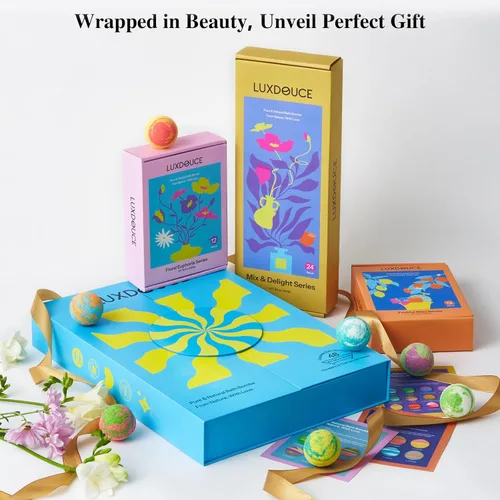 Miniatura 2 de Paquete de 48 bombas de baño de regalo – Bombas de burbujas aromáticas con 18 aromas, relajación de spa y nutrición de la piel, regalos ideales
