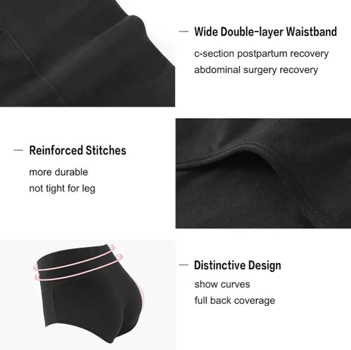 Miniatura 4 de INNERSY - Ropa interior de algodón para mujer de talle alto para posparto paquete múltiple