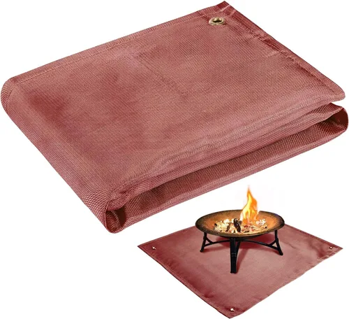 Miniatura 8 de Tapete para hoguera, 37.8 x 39.4 pulgadas, manta ignífuga para debajo de la hoguera, compatible con Solo Stove, alfombra resistente al calor