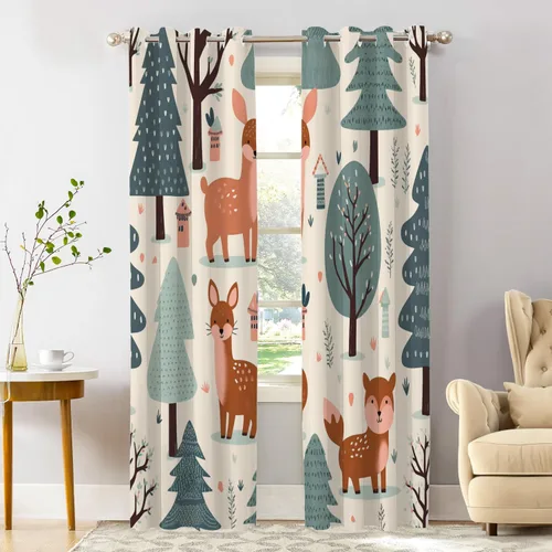 Miniatura 51 de Shrahala Cortinas de hojas de arce otoñales para ventanas de cocina, hojas rojas ardientes, fondo marrón, paneles de cortina de ventana de poliéster