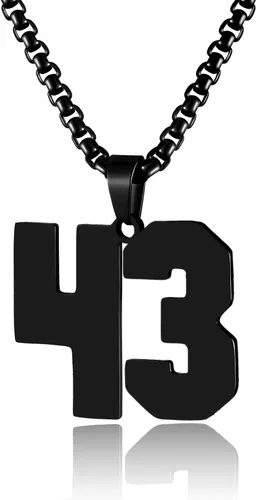 Miniatura 171 de Collar de Número Dorado para Hombre, Cadena de Acero Inoxidable con Colgante de Número para Atletas, Joyería Deportiva Personalizada para Niños