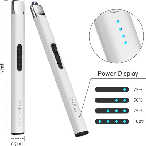 Miniatura 3 de REIDEA Encendedor Electrónico para Vela, Resistente al Viento, Sin Llama, Recargable por USB, Encendedor de Arco con Botón de Seguridad e Indicador