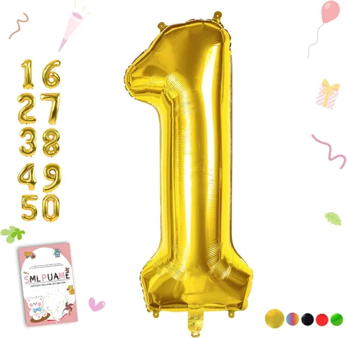Miniatura 70 de Globos de números de 40 pulgadas del 0 al 9 dorados grandes del número 0, globos digitales para suministros de decoración de celebración de fiesta