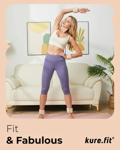 Miniatura 6 de Peso para Pilates Pesas ajustables para muñeca y tobillo para mujeres Brazaletes con peso 1 libra/ 2 libras cada una (Juego de 2)