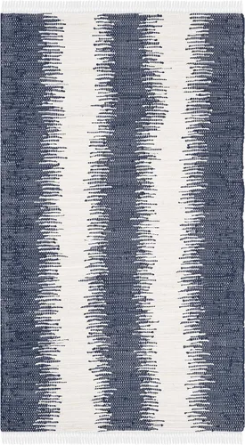 Miniatura 19 de Alfombra de algodón tejido a mano, color azul. Colección Montauk MTK751A, de Safavieh, Algodón, Azul