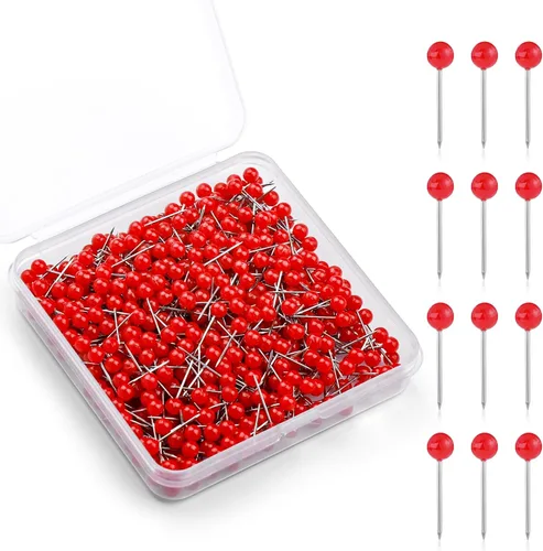 Miniatura 9 de 420 piezas de alfileres de costura, alfileres rectos para tela, alfileres de acolchado de 0.63 pulgadas, pequeños alfileres rectos con cabeza