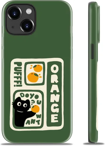 Miniatura 111 de Goodon para iPhone 17 Pro, Funda Estética de Gato Negro y Niña Naranja, Compatible con Magsafe, Funda Protectora Retro Única y Moderna de Silicona