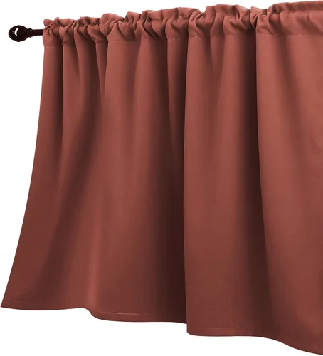 Miniatura 13 de KOUFALL Cenefa beige para ventanas de 16 pulgadas de largo, cortinas cortas para filtrar la luz sobre el fregadero