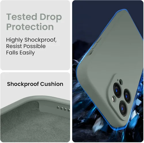 Miniatura 4 de FireNova Funda para iPhone 14 Pro, Funda de Silicona Mejorada [Protección de Cámara] con [2 Protectores de Pantalla], Forro Interior de Microfibra
