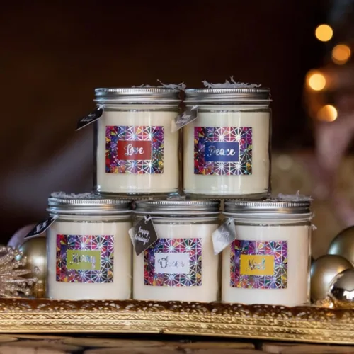 Miniatura 5 de ECO CANDLE CO. Frosted Jar Holiday Candle Sparkle Joy, 8 onzas, aromas de pino, cedro, cítricos y sándalo, pino, cedro, cítricos y sándalo - 100%