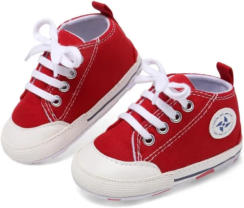 Miniatura 70 de Zapatos deportivos de lona de lona para bebés y niñas, suela antideslizante suave, suela antideslizante