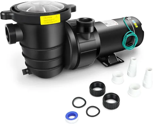 Bomba de piscina de 1,0 HP en /sobre tierra, bombas de agua de piscina de una sola velocidad de 110V 5220GPH lnground sobre tierra con cesta de