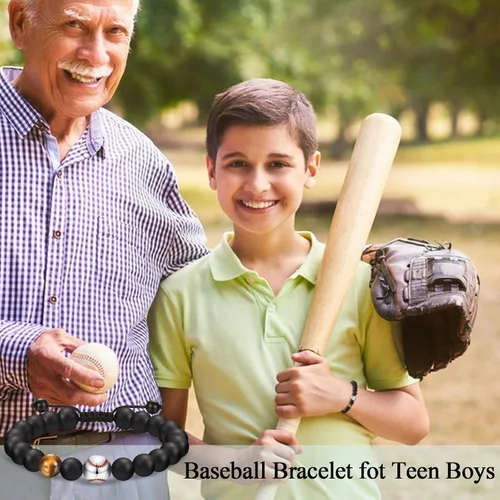 Miniatura 7 de EFVISD Pulsera de fútbol, baloncesto, béisbol, hockey para regalos para niños jugadores amantes de equipos, hijo, nieto, hermano, sobrino, amigo