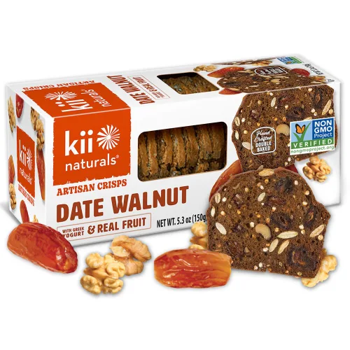 Kii Naturals Artisan Crisps, fecha y nuez, 5.3 onzas (paquete de 1)