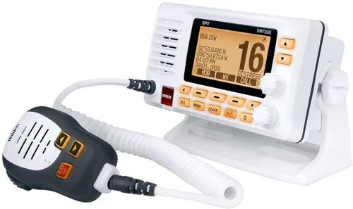 Miniatura 2 de Uniden Radio VHF marina UM725G, todos los Estados Unidos, Canadá y canales marinos internacionales, potencia de transmisión de 1 vatio/25 vatios