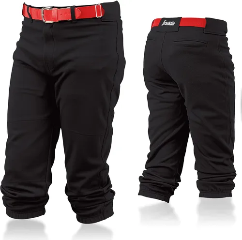 Franklin Sports Pantalones de béisbol y sóftbol juveniles, hasta la rodilla + pantalones de béisbol de ajuste relajado para niños, color blanco,