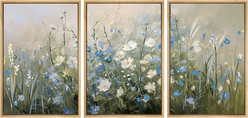 Miniatura 39 de SIGNWIN Lienzo enmarcado para pared, juego de arte de collage de hojas transparentes en blanco y negro, ilustraciones de naturaleza silvestre, arte