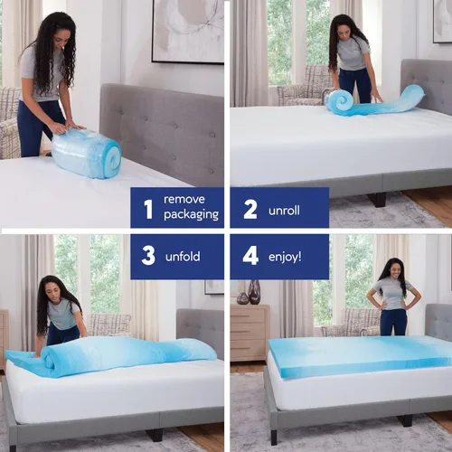 Miniatura 4 de Vibe Cubrecolchón de espuma viscoelástica con remolino de gel de 3 pulgadas, tamaño individual