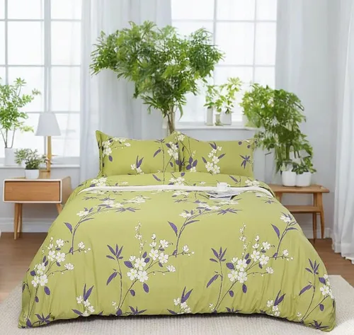Miniatura 38 de Helthep - Juego de funda de edredón floral, tamaño Queen, 100% algodón, con patrón de flores rosas, funda de edredón vintage con hojas verdes