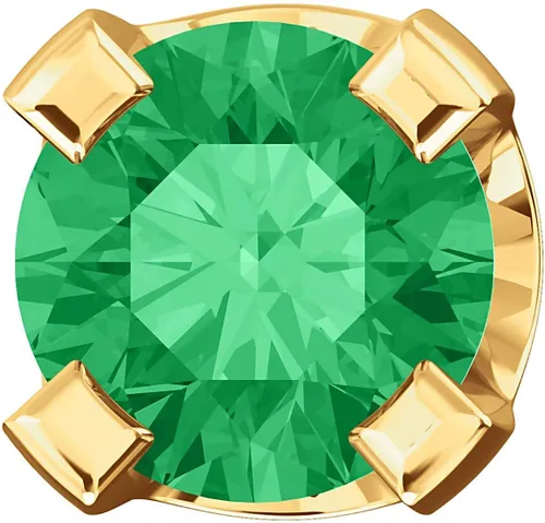 Miniatura 2 de Trustmark Yellow Gold 2mm Created Emerald Stud Earrings