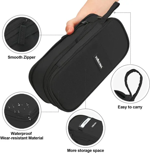 Miniatura 5 de YOKUMA Estuche de Lápices Bolsa de Lápices para Niños de Gran Capacidad Bolsa Caja de Bolígrafos, Suministros Escolares Universitarios Estéticos