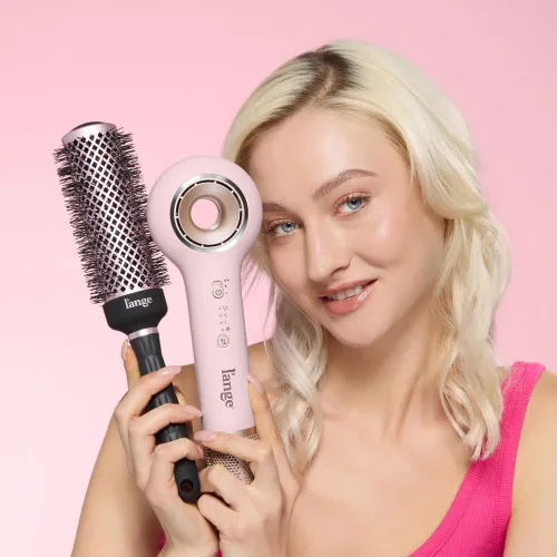 Miniatura 3 de L'ANGE HAIR VolumePro - Cepillo redondo iónico de cerámica extralargo, negro, para secado con secado, rizado y peinado, añade volumen, reduce