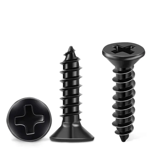 TPOHH 100 tornillos Phillips de cabeza plana con revestimiento de óxido negro #8 x 5/8 pulgadas, acero inoxidable 18-8 (A2) totalmente roscados, 8
